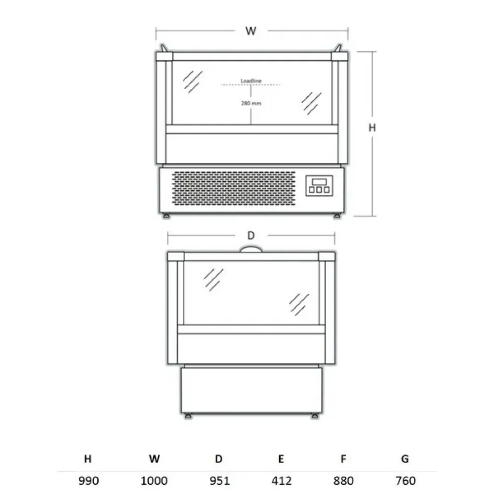 Vitrine horizontale d'impulsion SCANDOMESTIC 673113IMC1000BD
