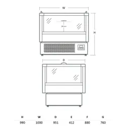 Vitrine horizontale d'impulsion SCANDOMESTIC 673113IMC1000BD