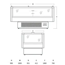 Vitrine horizontale d'impulsion SCANDOMESTIC 673113IMC2000BD