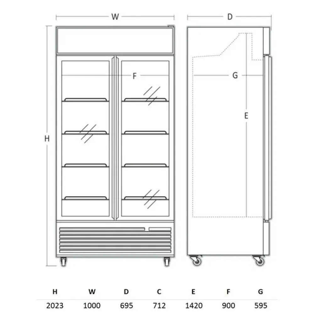 Armoire réfrigérée vitrée SCANDOMESTIC 263111DCC802BWD