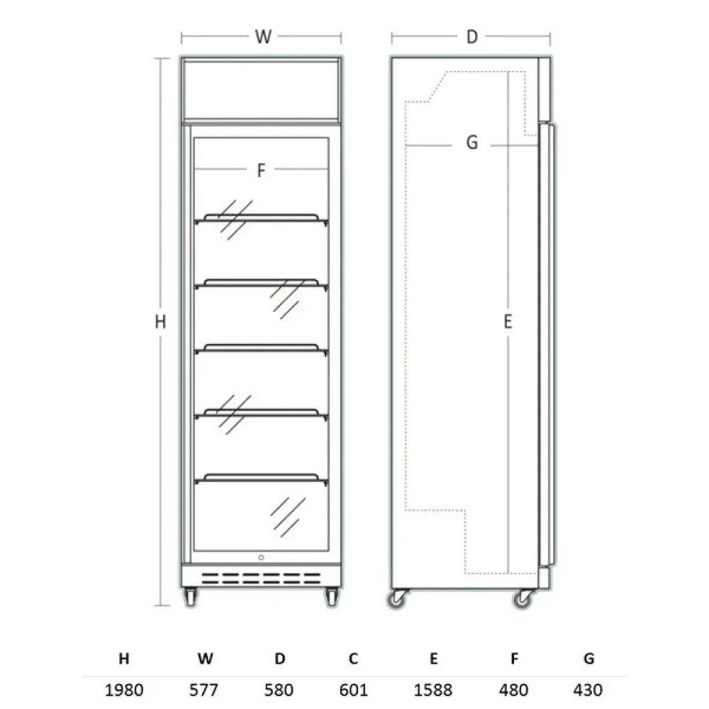 Armoire réfrigérée vitrée SCANDOMESTIC 263111DCC420BWD