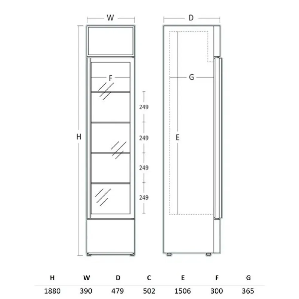 Armoire réfrigérée vitrée SCANDOMESTIC 263111DCC217WD
