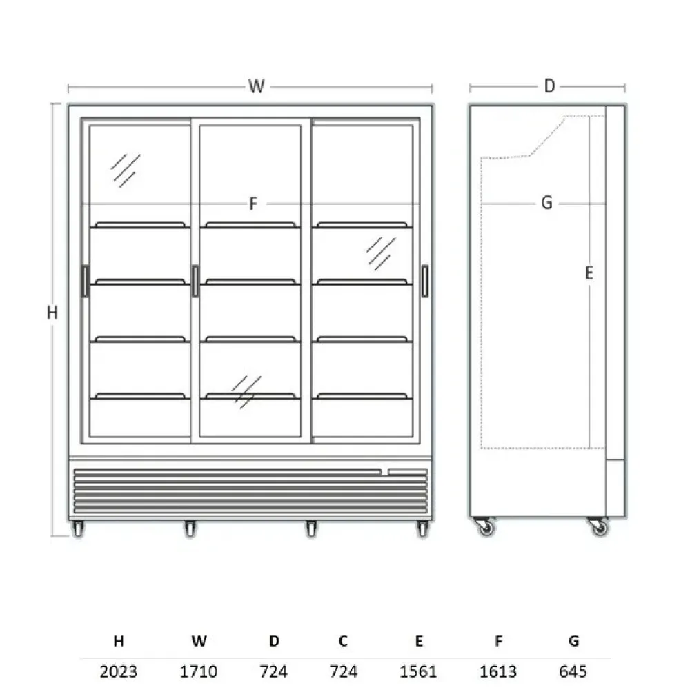 Armoire réfrigérée vitrée SCANDOMESTIC 263111DC1500BSLD