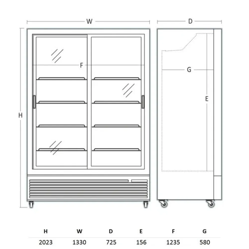 Armoire réfrigérée vitrée SCANDOMESTIC 263111DC1300BSLD