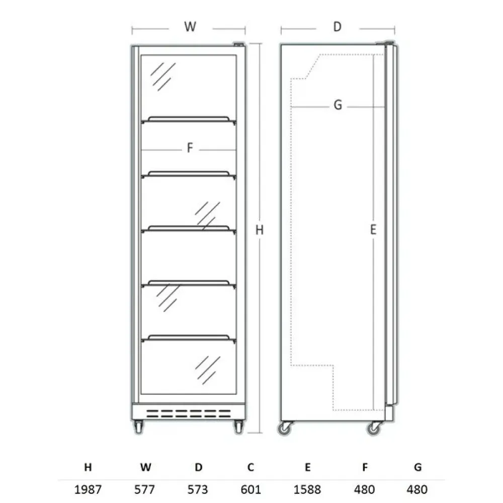 Armoire réfrigérée vitrée SCANDOMESTIC 263111DC430BWD