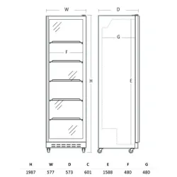 Armoire réfrigérée vitrée SCANDOMESTIC 263111DC430BWD