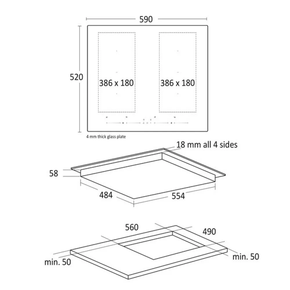 Table de cuisson Scandomestic HOME 330580HOI60PM2FLEX