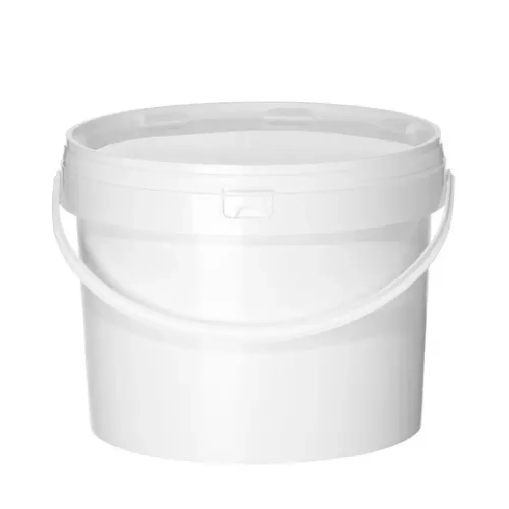 Seau en polypropylène avec couvercle, 11,3 L, blanc