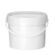 Seau en polypropylène avec couvercle, 11,3 L, blanc