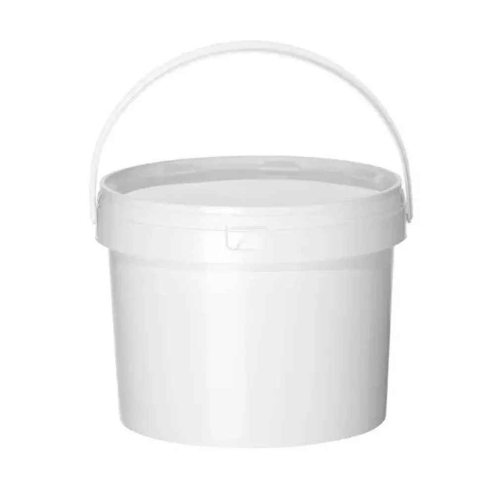 Seau en polypropylène avec couvercle, 11,3 L, blanc