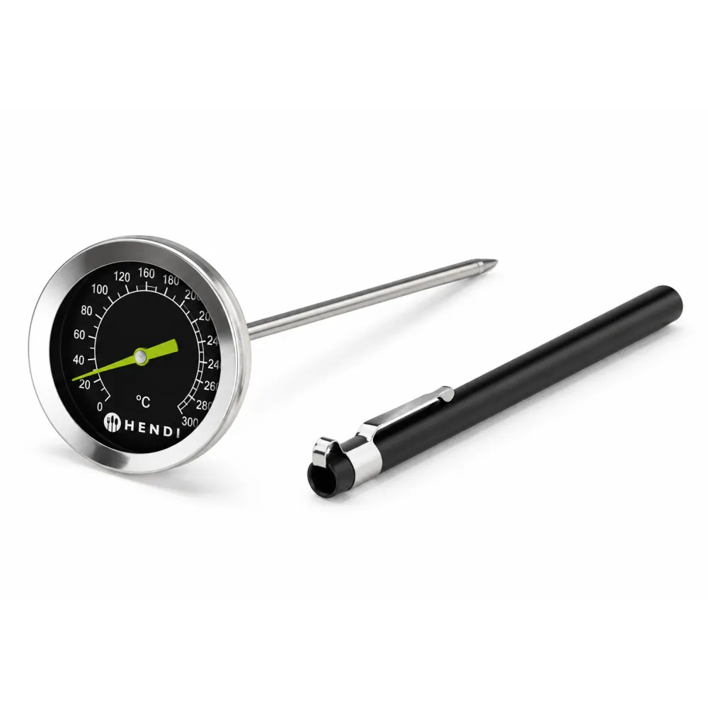 Thermomètre analogique avec sonde, noir