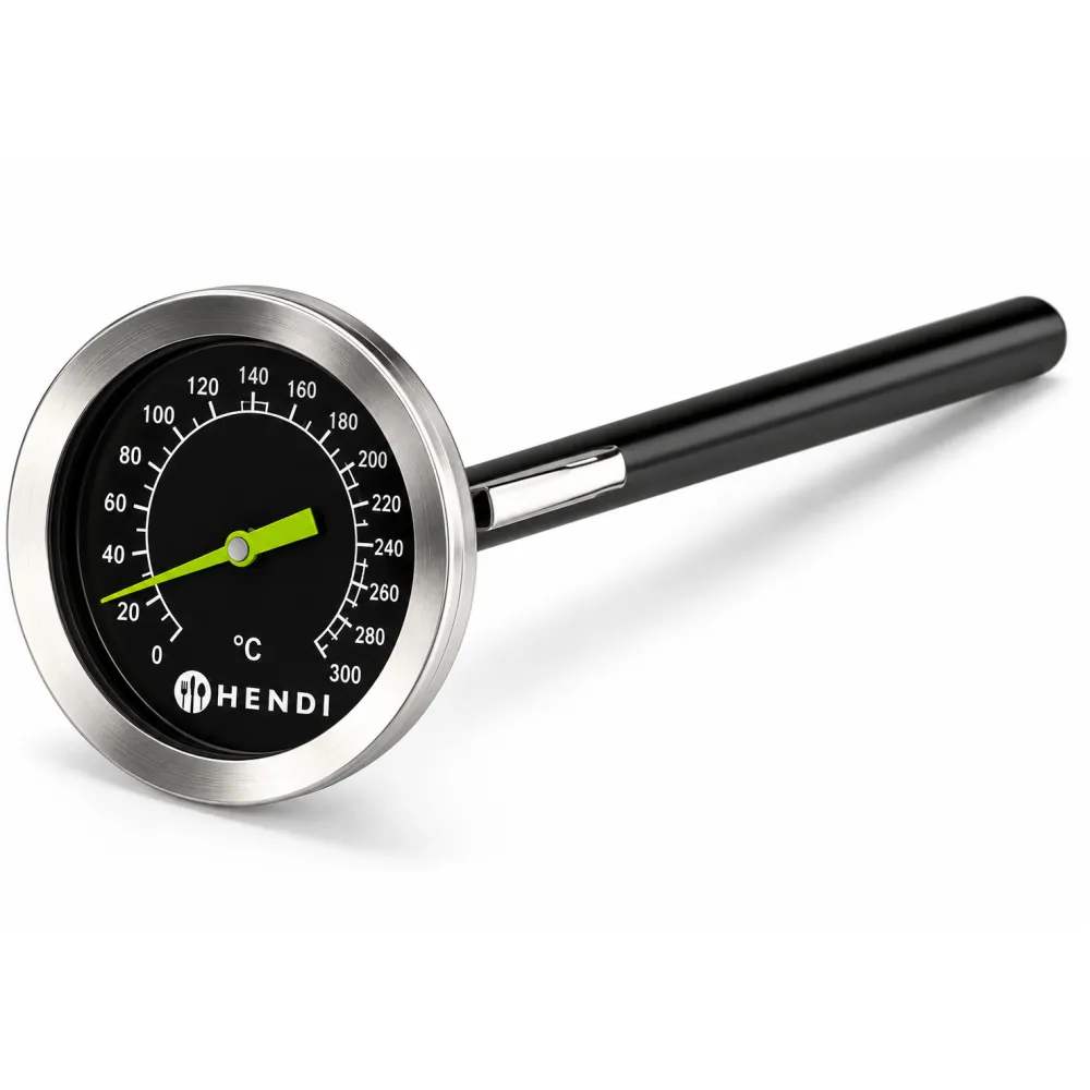 Thermomètre analogique avec sonde, noir