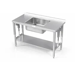 Table en métal avec dessus ajustable et évier Novameta BHS-IRRV-80/60/90