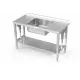 Table en métal avec dessus ajustable et évier Novameta BHS-IRRV-110/60/90