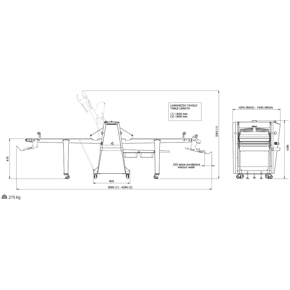 Laminoir à pâte ROLLMATIC R65A-T/14