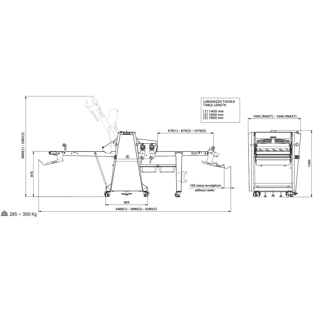 Laminoir à pâte ROLLMATIC R65S/12