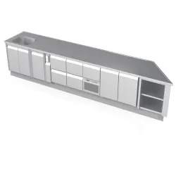 Table de travail réfrigérée sur mesure avec évier BHS-HoReCa NN40