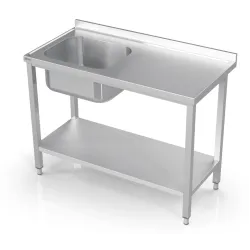 Tables de travail avec éviers et bassins