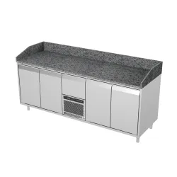 Table réfrigérée avec plan de travail en granit Novameta FM0-E404-213/70/90
