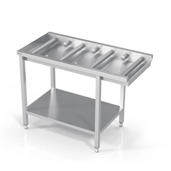 Table avec étagère, grands/petits rouleaux