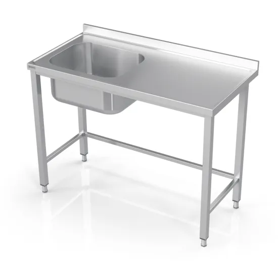 Tables métalliques avec évier sans étagère