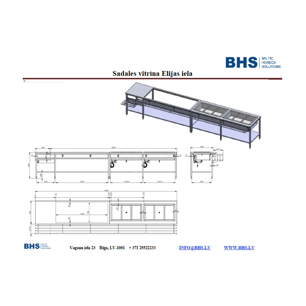 Projet de ligne de service, réalisé à la commande BHS-HoReCa NS-13-11-2019-1