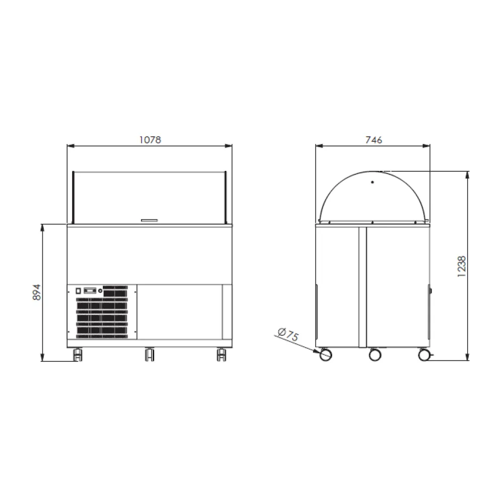 Chariot de service ROCAM 01100GIUN/RV