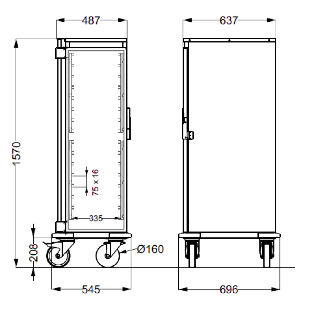 Chariot pour plaques GN ROCAM 039NE1/1C16