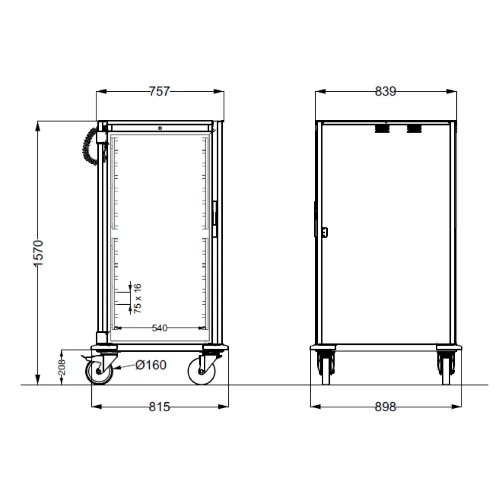 Chariot pour plaques GN ROCAM 039NE2/1C16