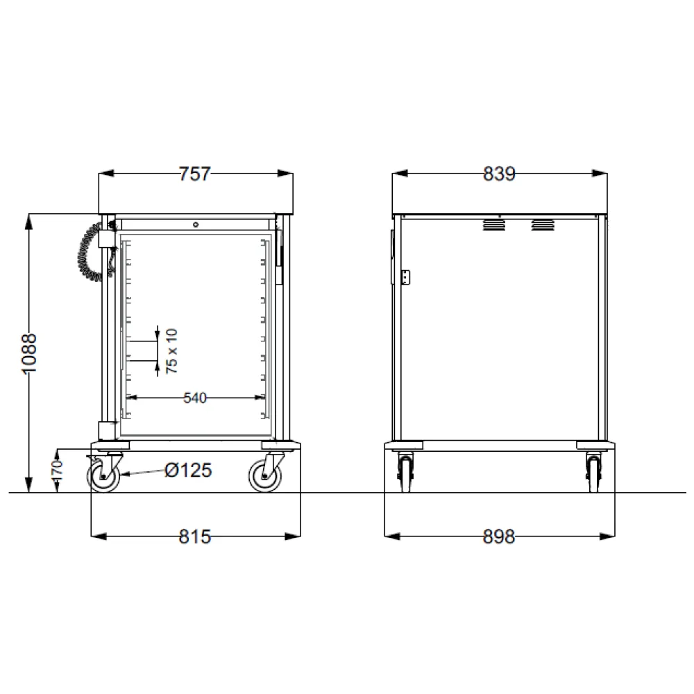Chariot pour plaques GN ROCAM 039NE2/1C10