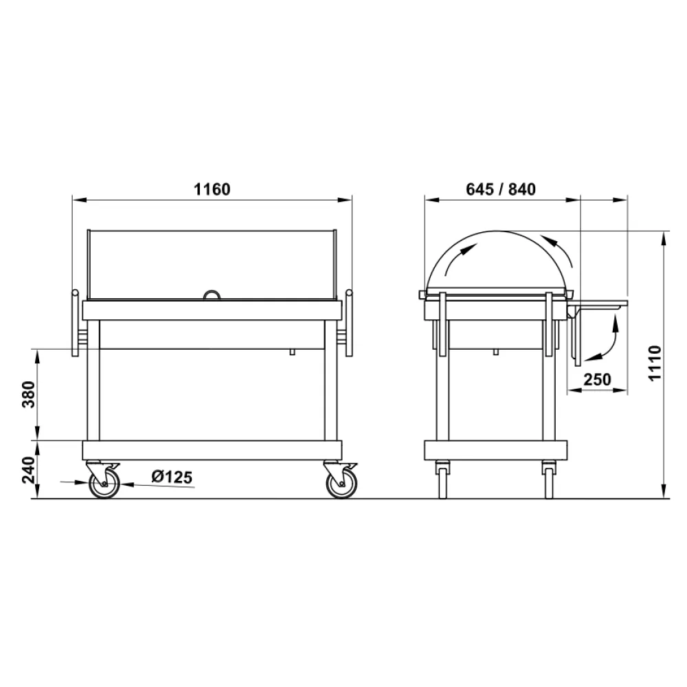 Chariot de service ROCAM 008INARTREFEU