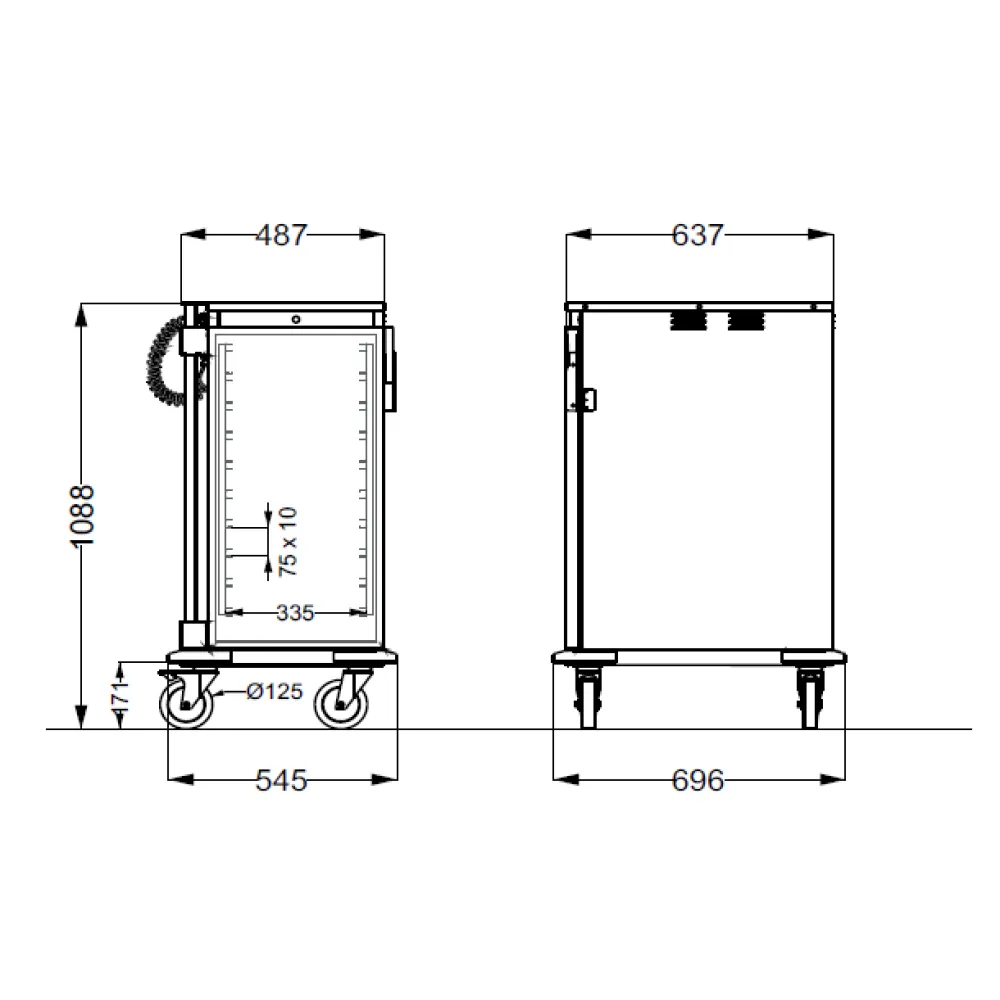 Armoire chauffante pour assiettes ROCAM 039TH1/1C10