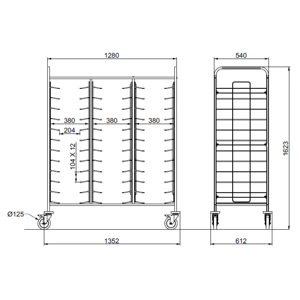 Chariot pour bac GN 1/1 ROCAM 03900TRAY36