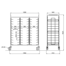 Chariot pour bac GN 1/1 ROCAM 03900TRAY36