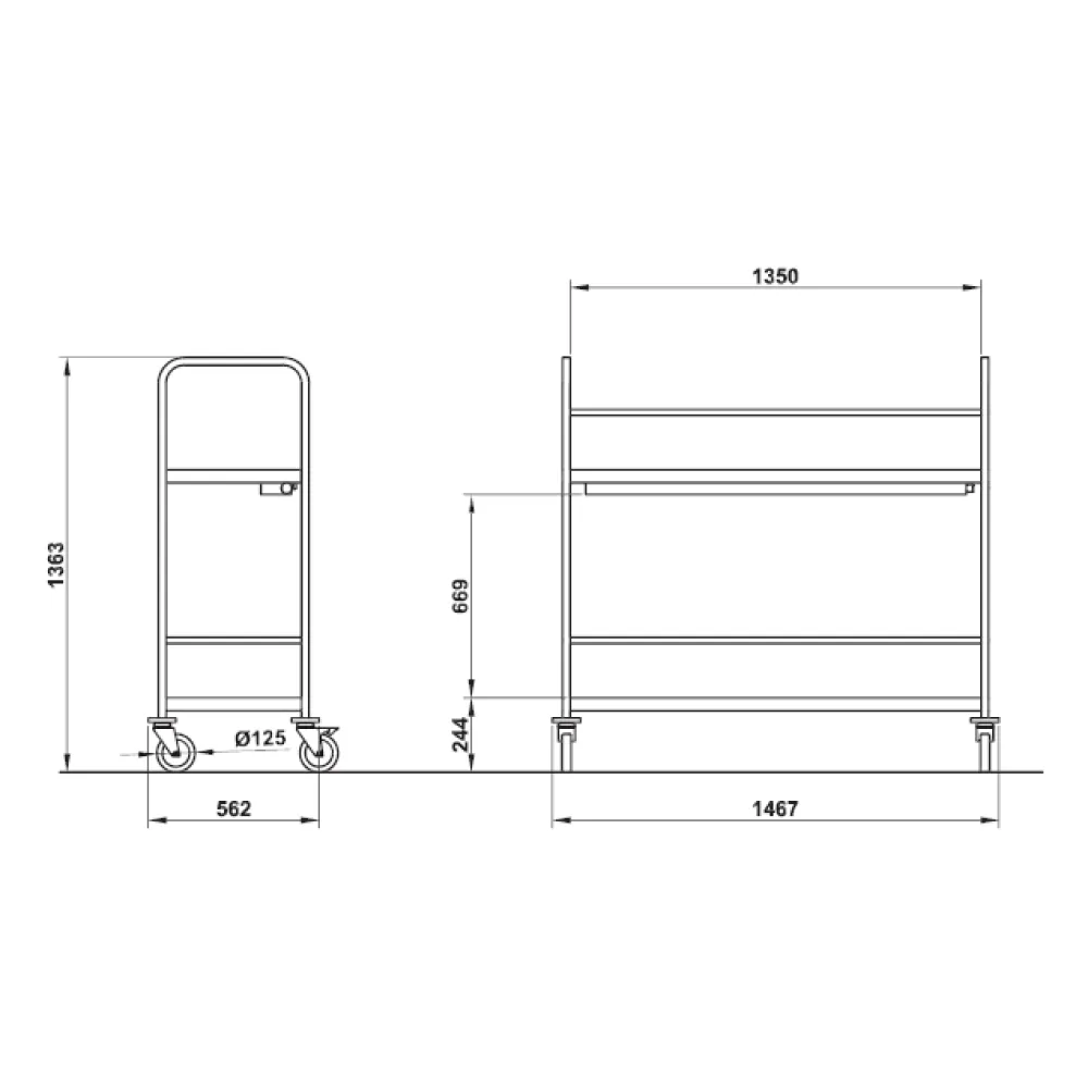 Chariot de transport pour conteneurs ROCAM 02800PLEI/CEL