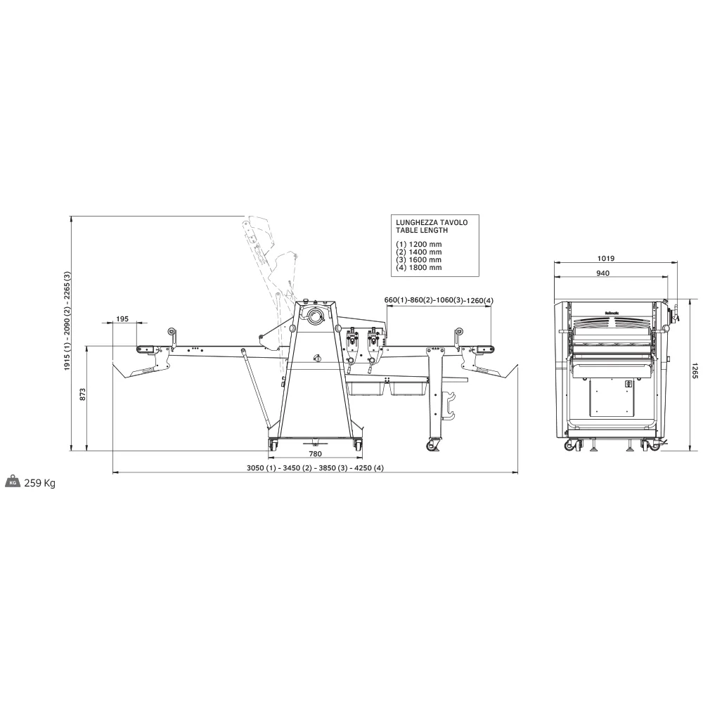 Laminoir à pâte ROLLMATIC R65/16
