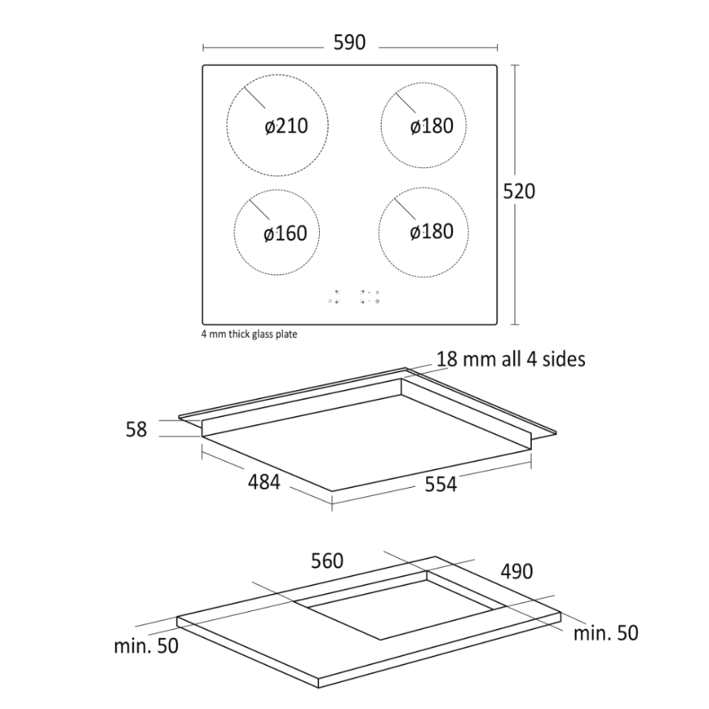 Table de cuisson Scandomestic HOME 33058010000IKP60
