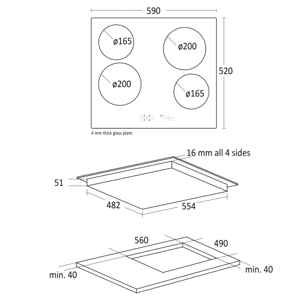 Table de cuisson Scandomestic HOME 33050061310000