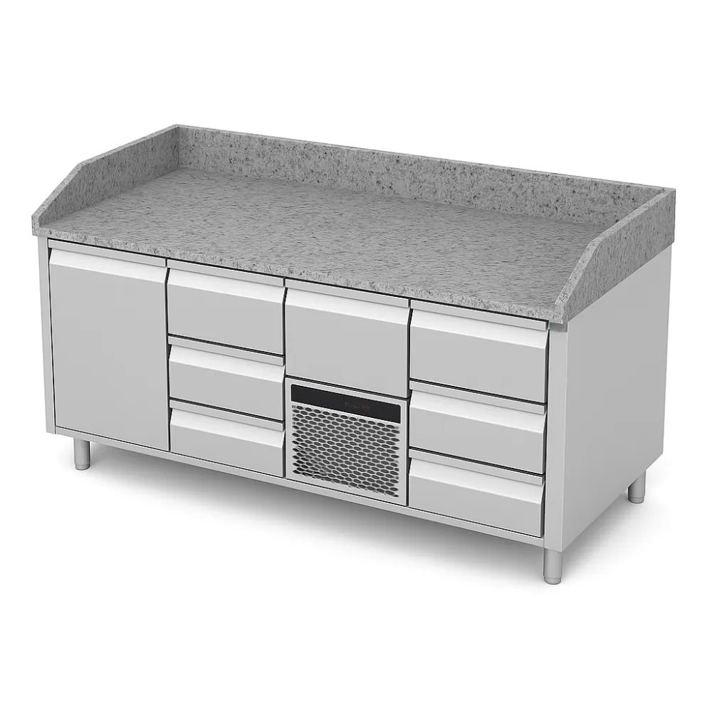 Table réfrigérée avec plan de travail en granit Novameta FM0-E345-172/70/90