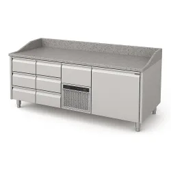 Table réfrigérée avec plan de travail en granit Novameta FM0-E438-213/70/90