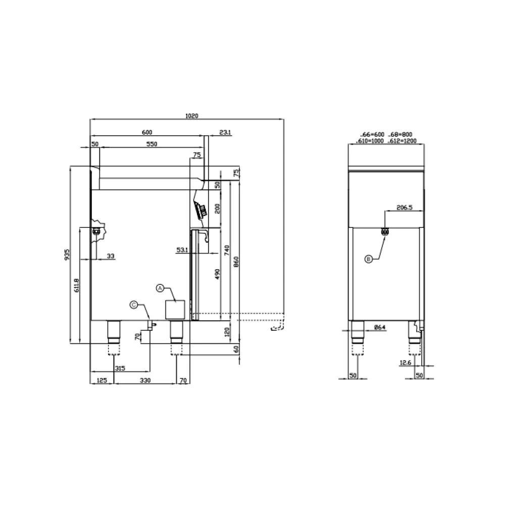 Cuisinière électrique avec four pour navires LOTUS 06660632X