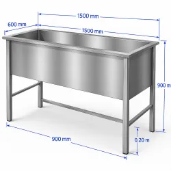 Table de travail de cuisine BHS-HoReCa PR-BHS-1600/600/900