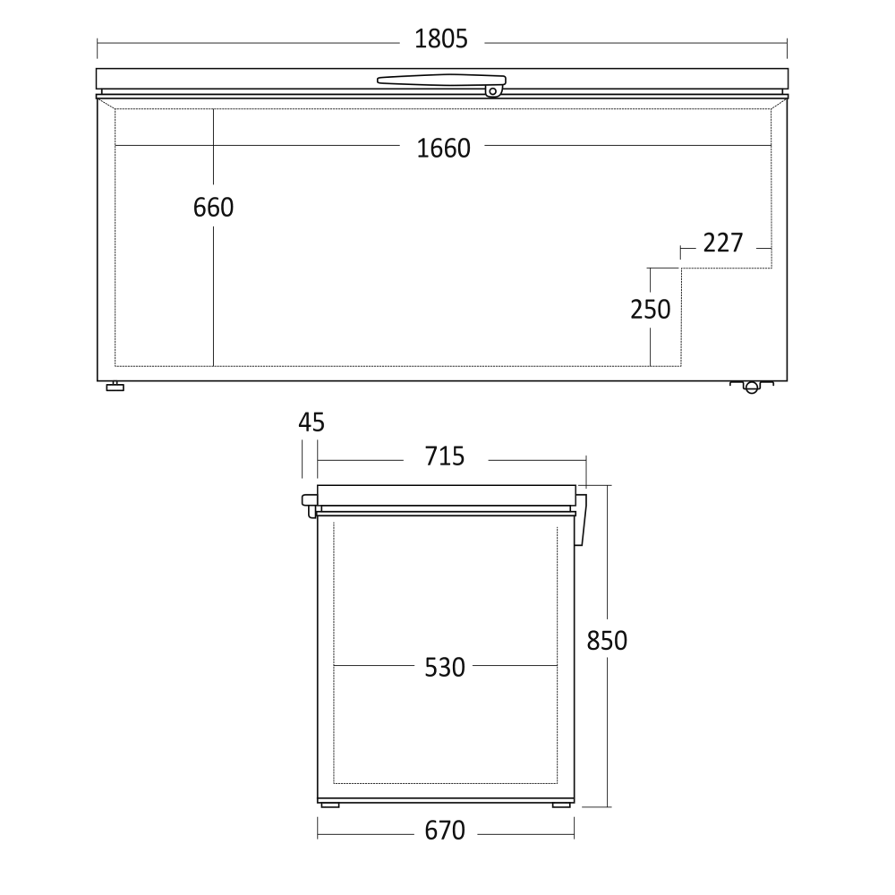 Congélateur-coffre Scandomestic HOME 27124210000CF560WE
