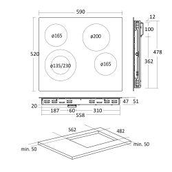 Table de cuisson Scandomestic HOME 33058110000HOC60F