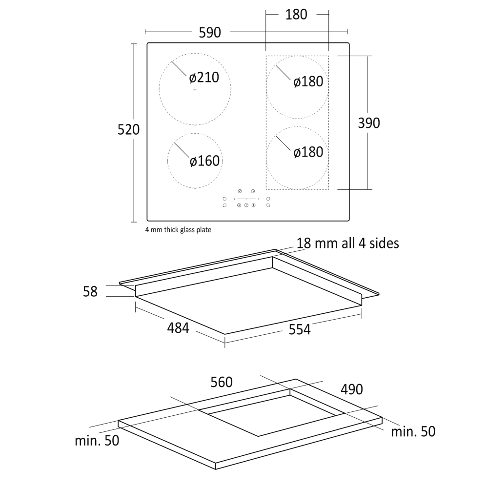Table de cuisson Scandomestic HOME HOI60PM2FLEX