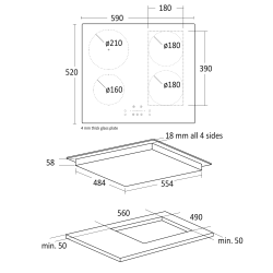 Table de cuisson Scandomestic HOME 33058010000HOI60F1FLEX