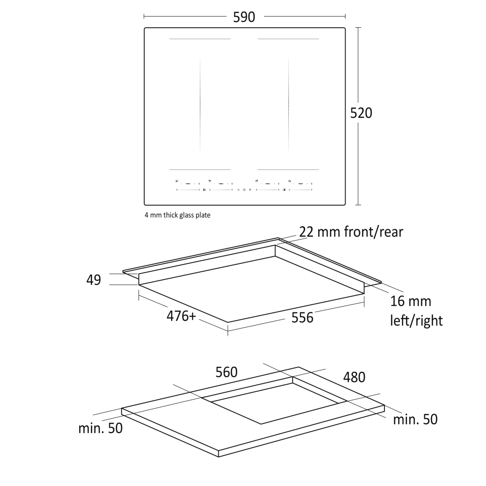 Table de cuisson Scandomestic HOME 33058010000HOI60F2FLEX