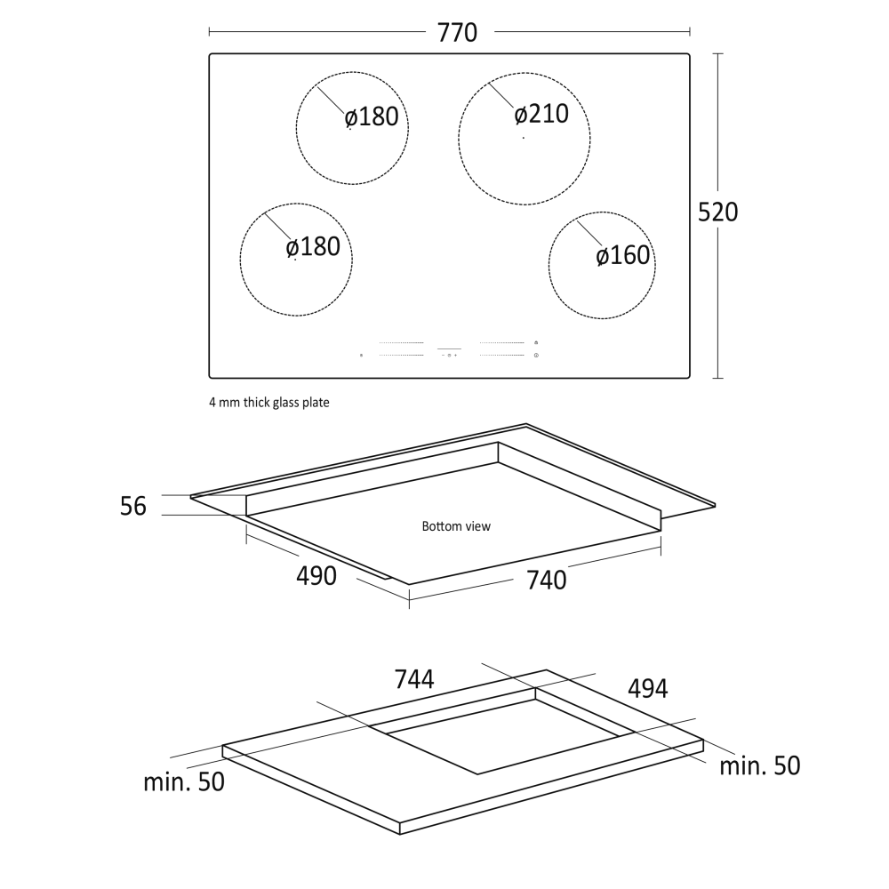 Table de cuisson Scandomestic HOME 33058010000HOI77F