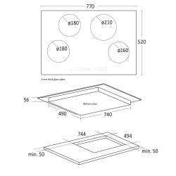 Table de cuisson Scandomestic HOME 33058010000HOI77F