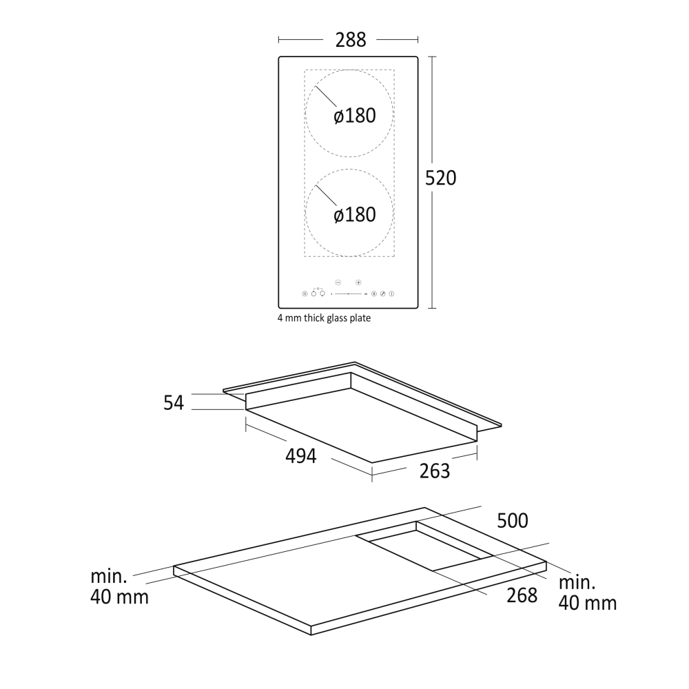 Table de cuisson Scandomestic HOME 33058010000HOI30P1FLEX
